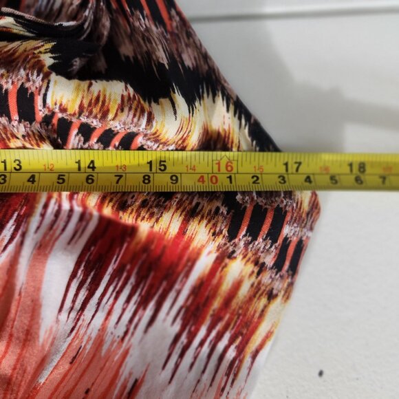 Bisou Bisou Womens S Sleeveless Rayon Tie-Dye Romper Black & Orange - Picture 9 of 13